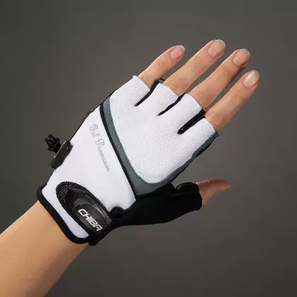 CHIBA mănuși de ciclism pentru femei LADY GEL, alb-negru