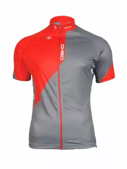 DEKO CHARCOAL - set de ciclism pentru bărbați: pantaloni scurți + tricou, negru, gri și roșu