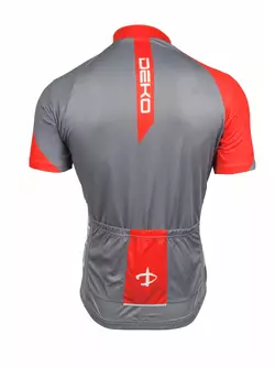 DEKO CHARCOAL - set de ciclism pentru bărbați: pantaloni scurți + tricou, negru, gri și roșu