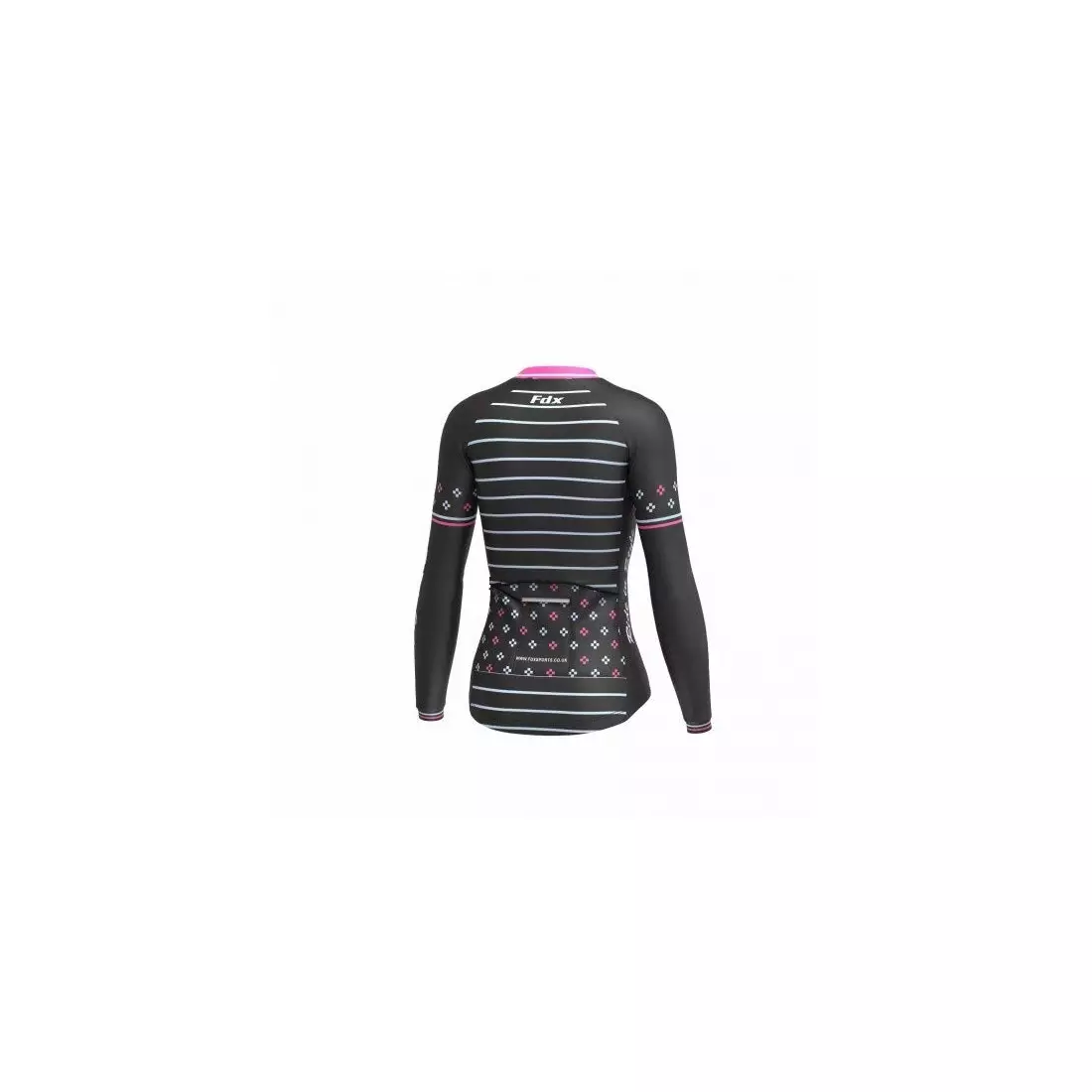 FDX 1480 Hanorac de ciclism pentru femei, negru și roz