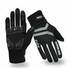 FDX mănuși de ciclism de iarnă Wind Breaker Gel, alb-negru