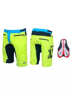 FORCE MTB-11 pantaloni scurți de ciclism fluor verde