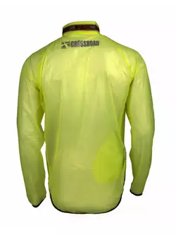 Geacă de ciclism CROSSROAD RACE ultrauşoară, rezistentă la ploaie, transparent-fluor