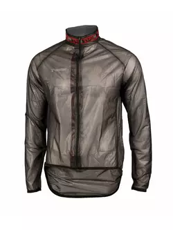 Jachetă de ciclism CROSSROAD RACE ultrauşoară, rezistentă la ploaie, transparent-negru