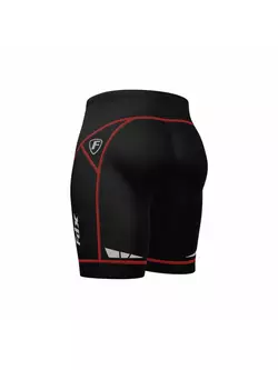 Pantaloni scurți de ciclism pentru bărbați FDX 990, negru și roșu