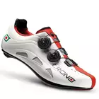Pantofi de ciclism rutier CRONO FUTURA2 NYLON, alb si rosu