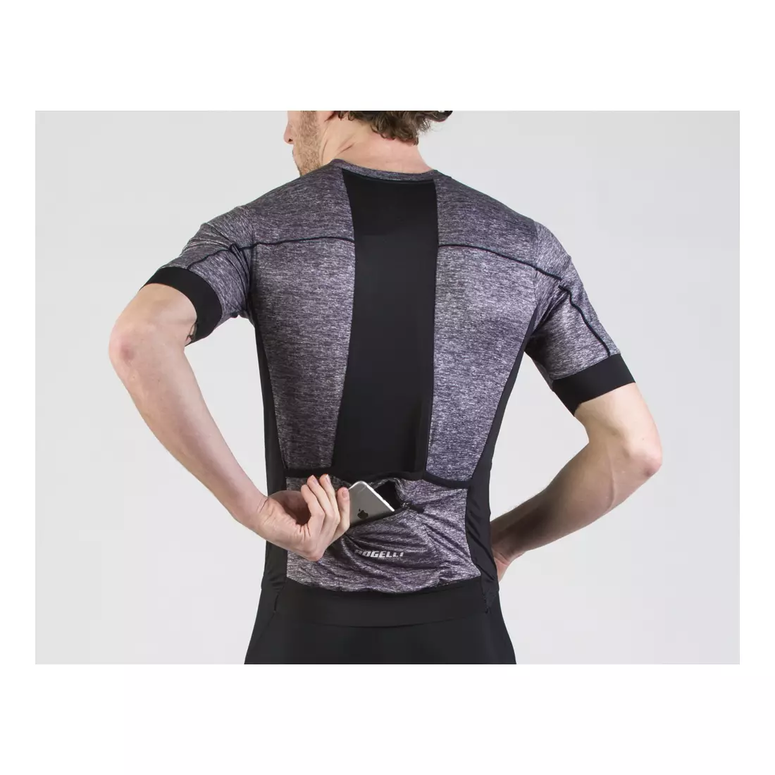 ROGELLI PASSO tricou de ciclism bărbătesc, gri și negru
