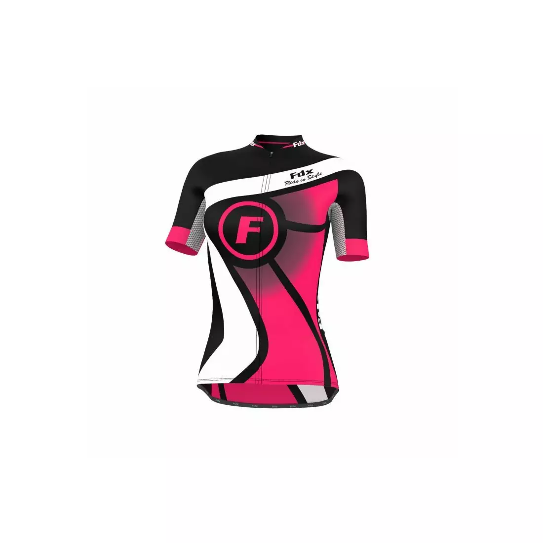 Tricou de ciclism pentru femei FDX 1020, negru și roz