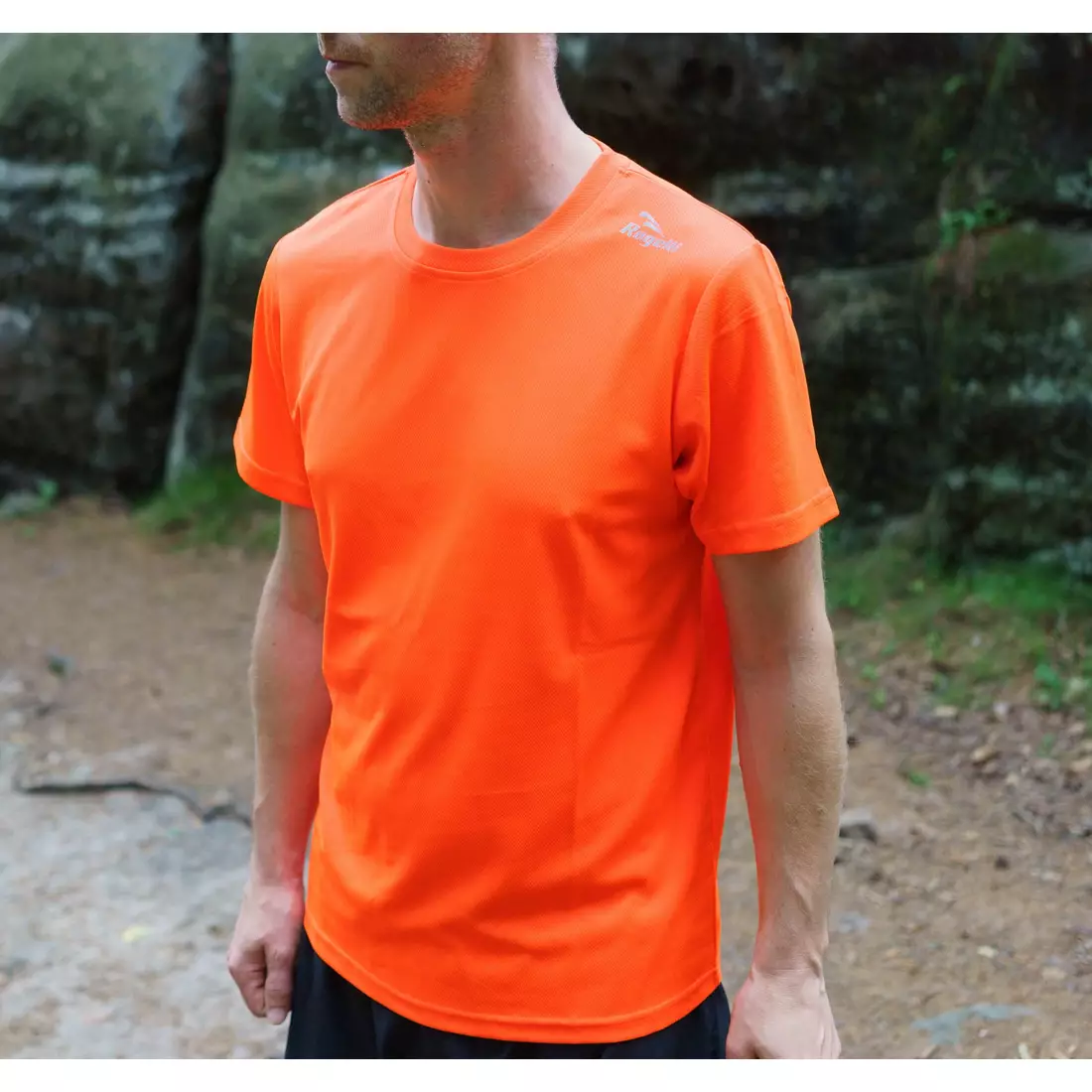 ROGELLI RUN PROMOTION cămașă sport pentru bărbați cu mânecă scurtă, Portocale