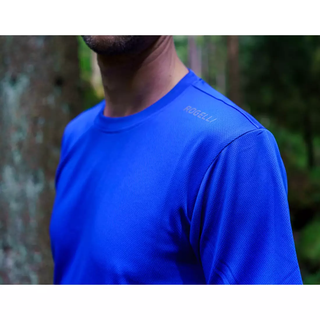 ROGELLI RUN PROMOTION cămașă sport pentru bărbați cu mânecă scurtă, albastru