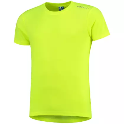 ROGELLI RUN PROMOTION cămașă sport pentru bărbați cu mânecă scurtă, galben fluor