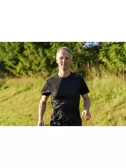 ROGELLI RUN PROMOTION cămașă sport pentru bărbați cu mânecă scurtă, negru