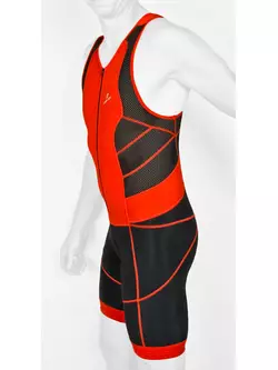 Costum de triatlon pentru bărbați DEKO TRST-203 negru și roșu