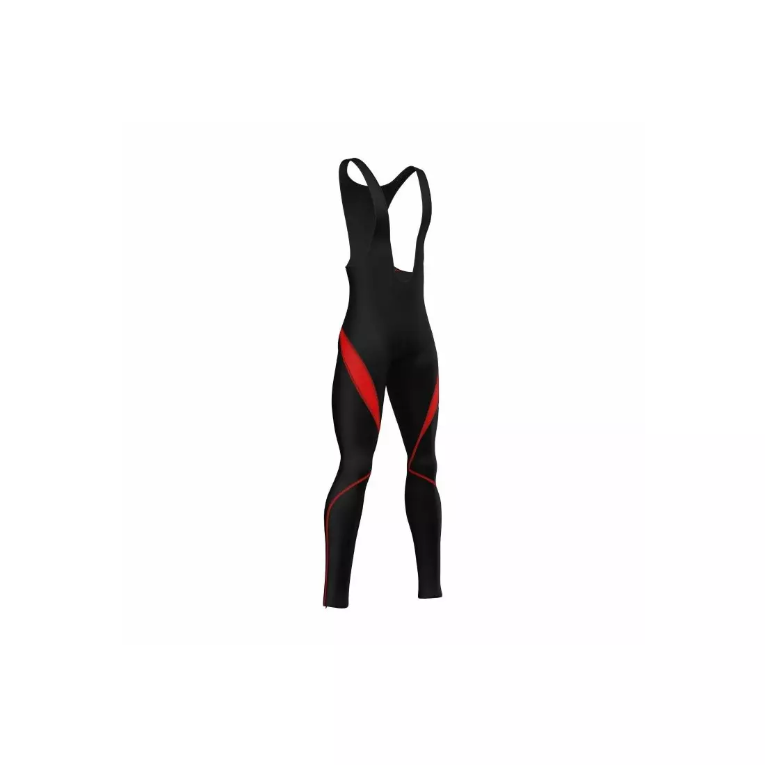 FDX 1820 pantaloni de ciclism izolați cu bretele, negru și roșu