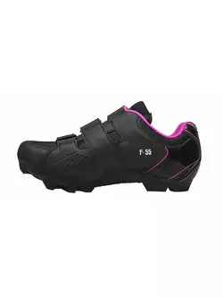 FLR F-55 Pantofi de biciclete MTB pentru femei negru/roz