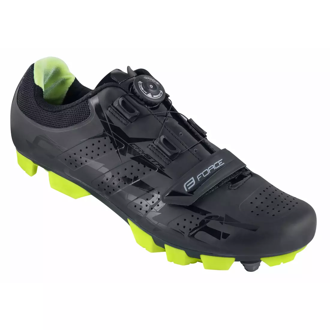 FORCE MTB CRYSTAL pantofi de bicicletă, negru-fluor