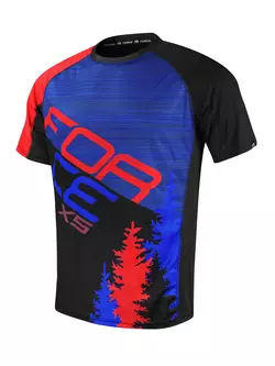 FORCE MTB X5 tricou de ciclism pentru bărbați, negru-roșu-albastru  9001526