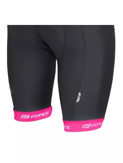 FORCE Pantaloni scurți de ciclism pentru femei cu bretele B45 negru roz 900287 