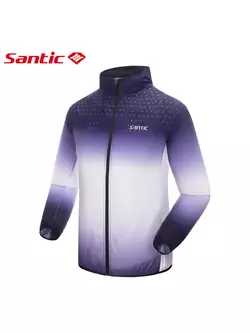 Geacă ușoară de ciclism SANTIC, albă și violetă