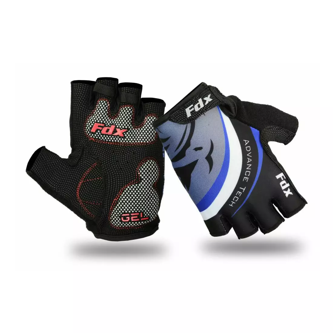 Mănuși de ciclism FDX 1060 negre și albastre