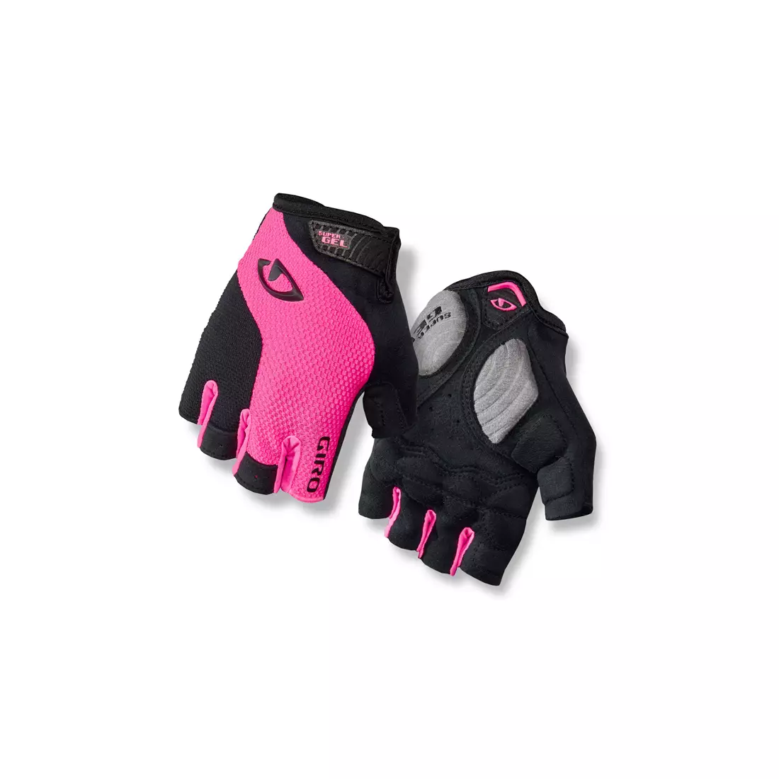 Mănuși de ciclism damă supergel GIRO STRADAMASSA, negre și roz