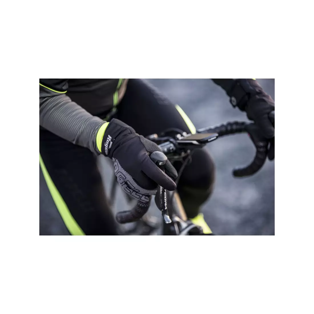 Mănuși de iarnă pentru ciclism ROGELLI FLASH, softshell, negre