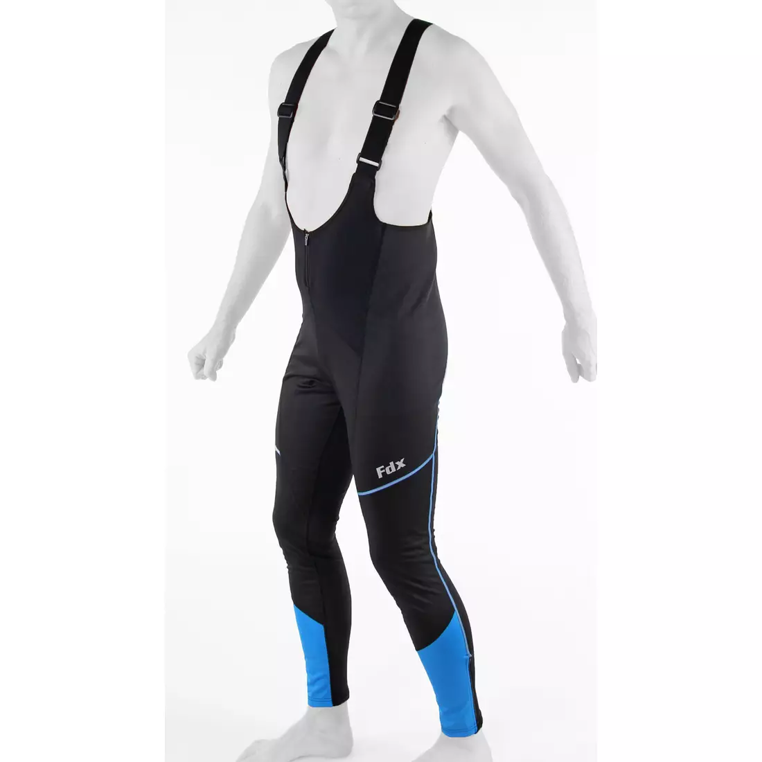 Pantaloni izolați pentru ciclism softshell FDX 1300, negru și albastru