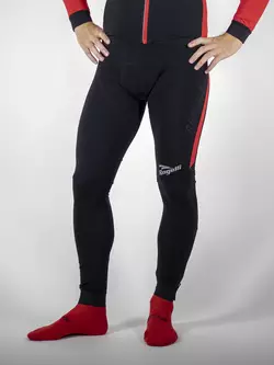 Pantaloni izolatori pentru ciclism ROGELLI TRAVO 3.0, bretele, negru-rosu