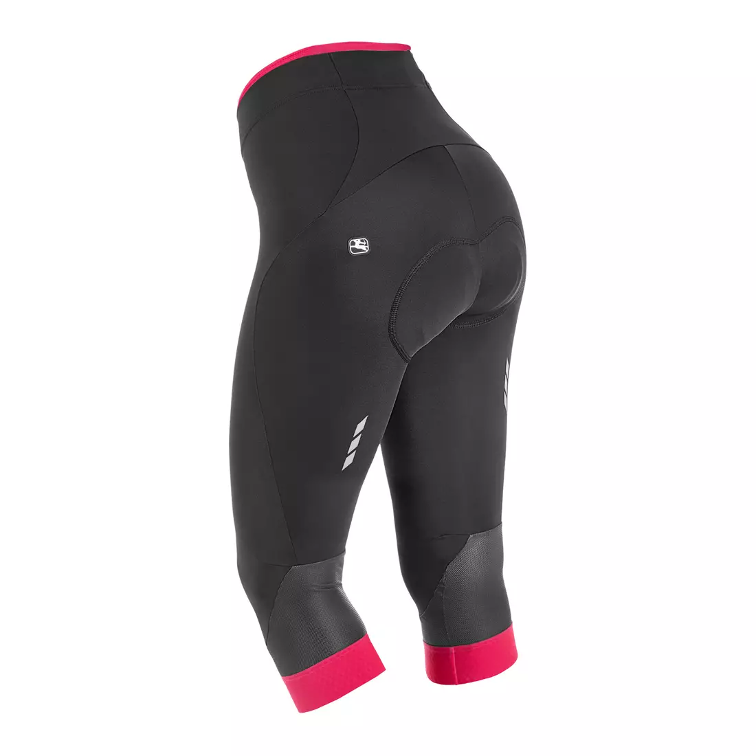 Pantaloni scurți de ciclism 3/4 damă GIORDANA SILVERLINE, negru și roz