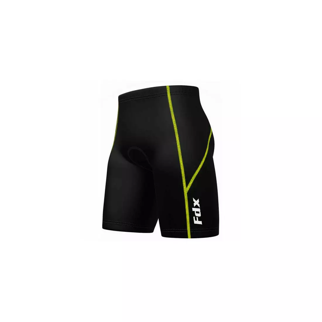Pantaloni scurți pentru ciclism bărbați FDX 1600, negru - cusătură fluor