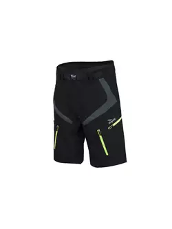 ROGELLI ADVENTURE pantaloni scurți pentru ciclism, negru-gri-fluor 060.202