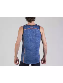 ROGELLI RUN STRUCTURE 830.241 - tricou bărbătesc, vestă de alergare, albastru și portocaliu
