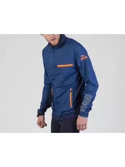 ROGELLI RUN STRUCTURE 830.840 - jachetă de vânt pentru alergare ușoară pentru bărbați, albastru și portocaliu