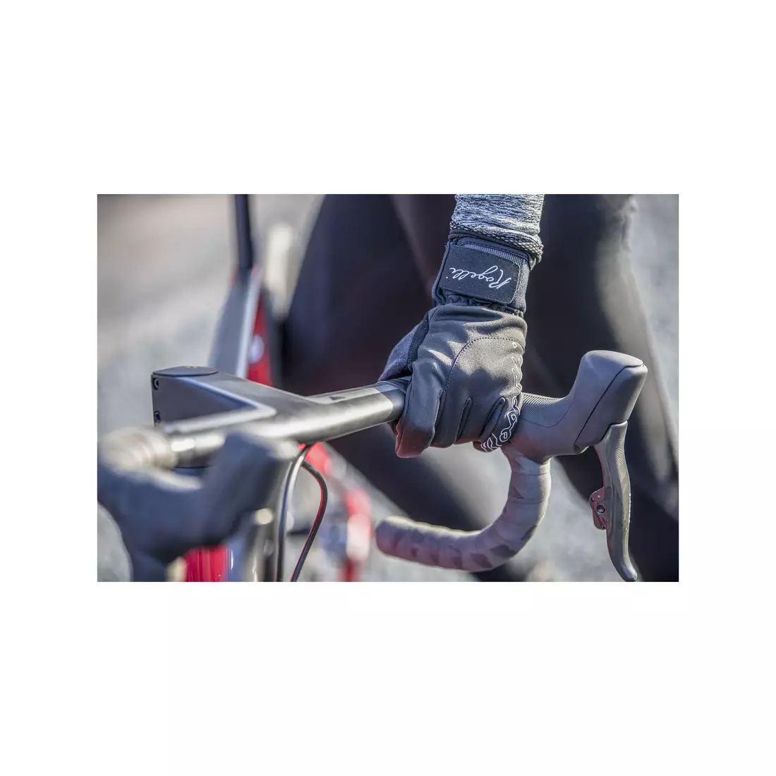 ROGELLI STORM mănuși de ciclism de iarnă pentru femei, softshell, negru și roz