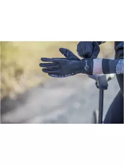 ROGELLI STORM mănuși de ciclism de iarnă pentru femei, softshell, negru și roz