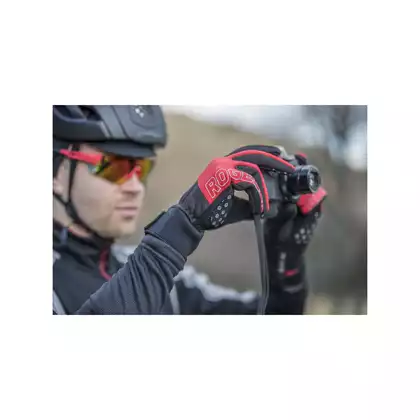 ROGELLI STORM mănuși de ciclism de iarnă, softshell, red