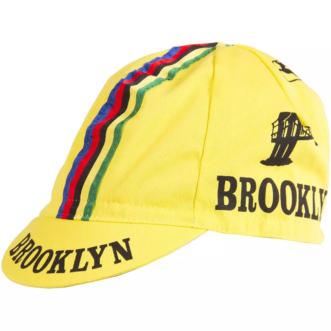 Şapcă de ciclism GIORDANA SS18 - Brooklyn - Galben cu bandă cu dungi GI-S6-COCA-BROK-YELL mărime unica