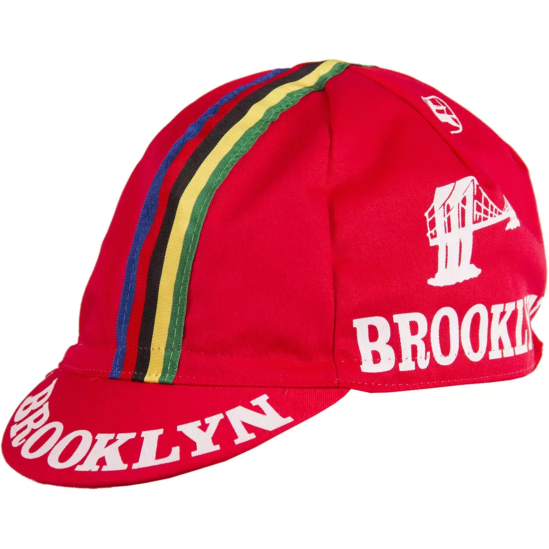 Şapcă de ciclism GIORDANA SS18 - Brooklyn - Roșu cu bandă cu dungi GI-S6-COCA-BROK-REDD mărime unică