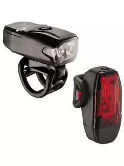 Set de lumini LEZYNE LED KTV DRIVE 200 lumeni față, 10 lumeni spate, USB negru (NOU)