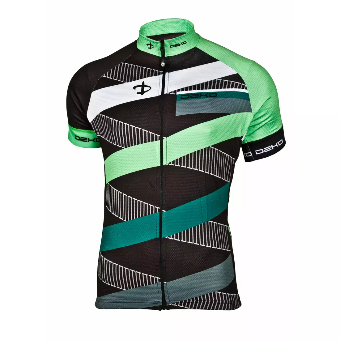 Tricou de ciclism DEKO STRIP negru și verde