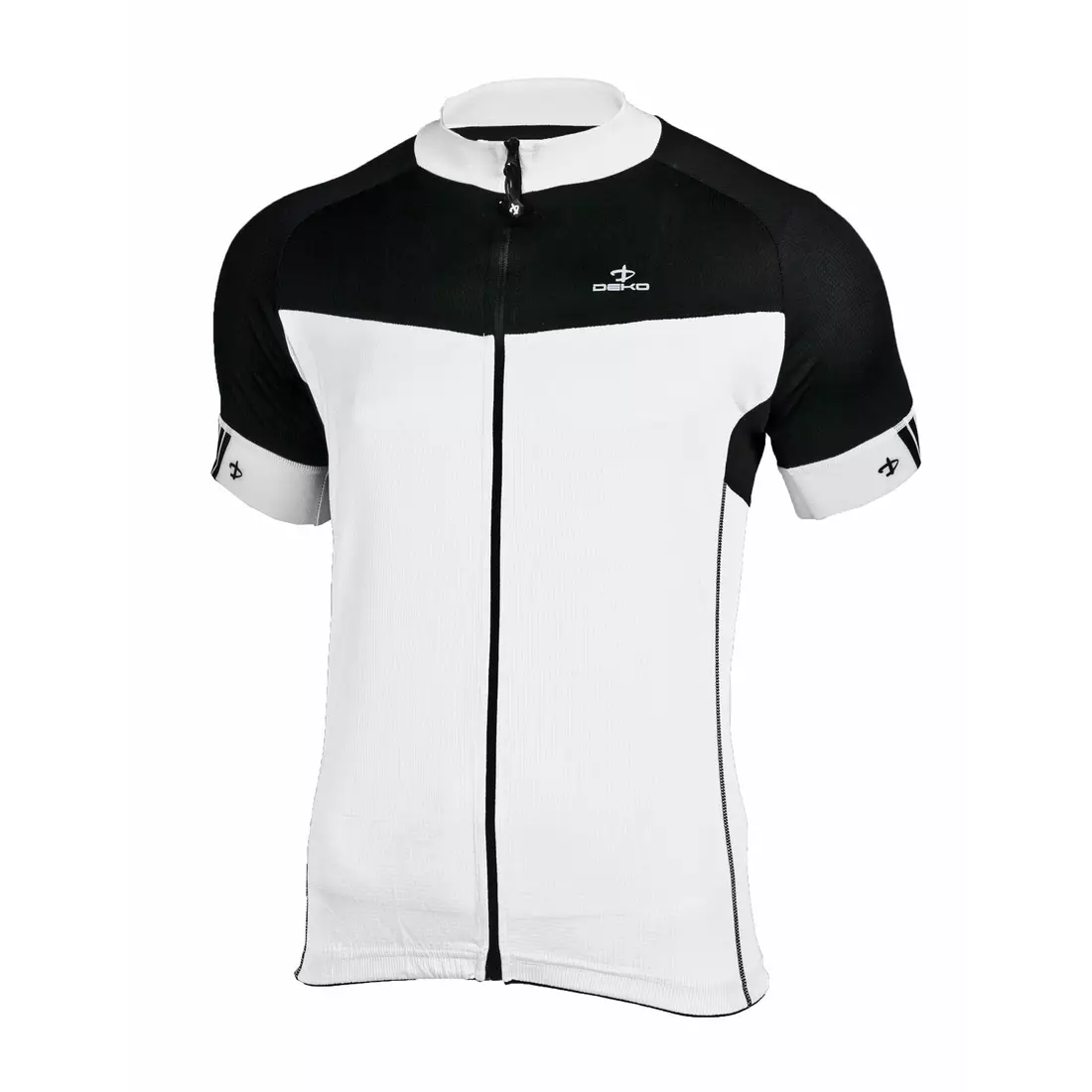 Tricou de ciclism pentru bărbați DEKO FORZA, alb și negru