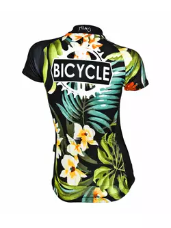 Tricou de ciclism pentru femei MikeSPORT DESIGN FLOWER BIKE