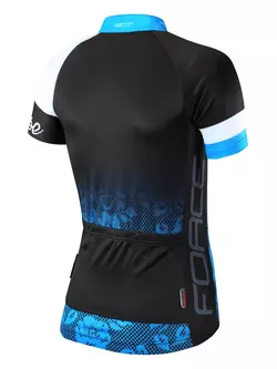 Tricou pentru ciclism damă FORCE ROSE 9001341 negru și albastru