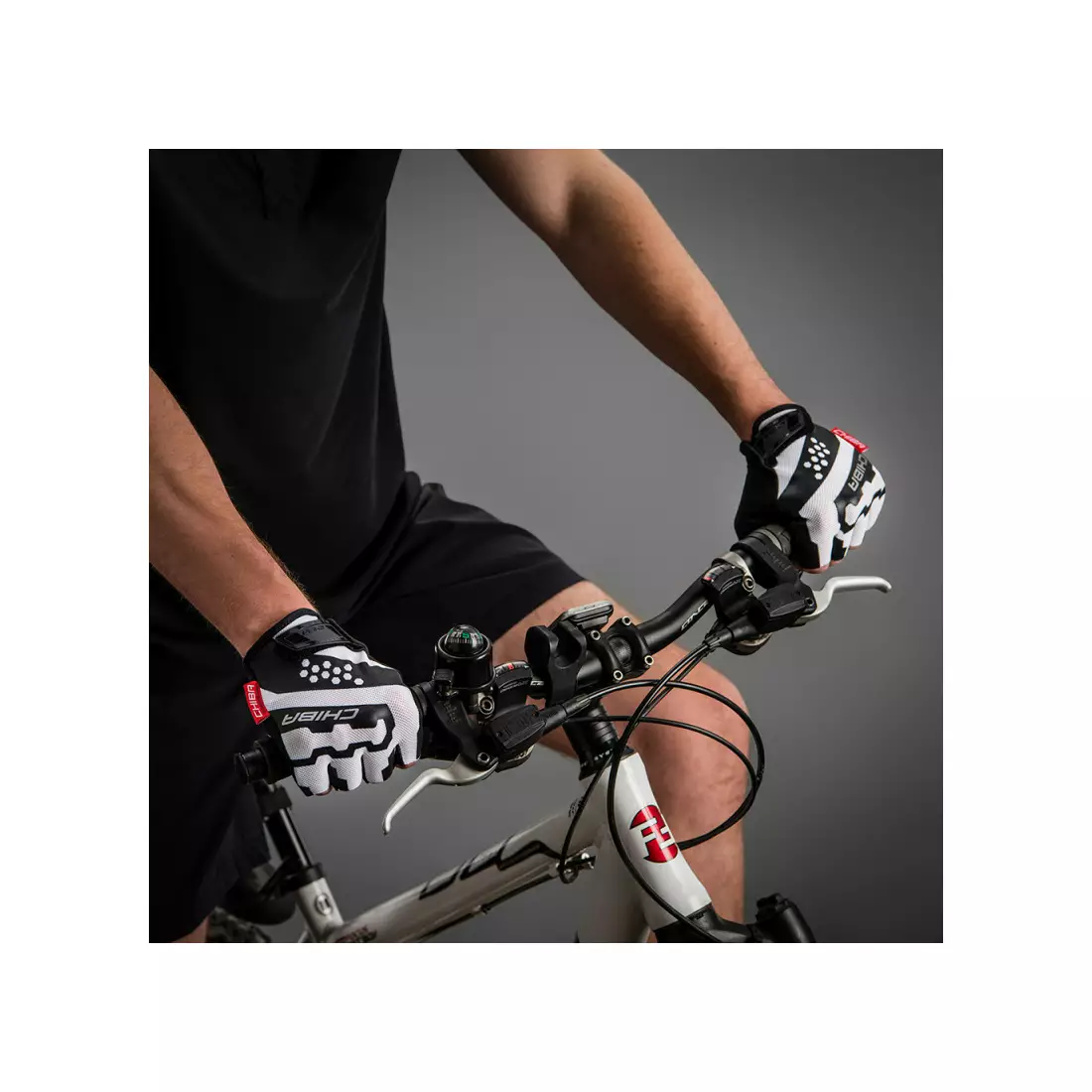 CHIBA PROFESSIONAL II mănuși de ciclism alb negru 3040719