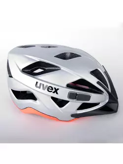Cască de bicicletă UVEX Active CC, argintiu-portocaliu mat