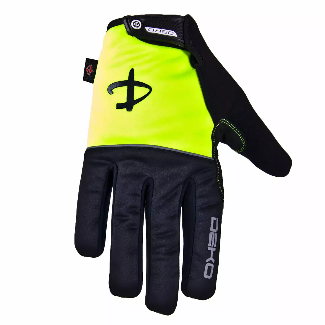 DEKO ROST mănuși de iarnă pentru ciclism negru-galben fluor DKWG-0715-006A