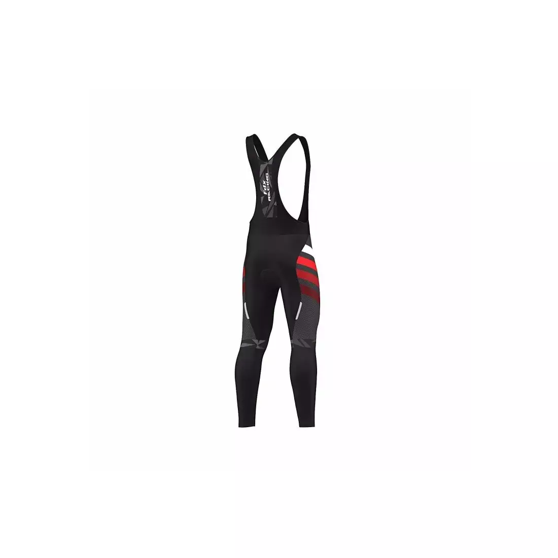 FDX 1260 pantaloni izolați pentru ciclism cu bretele, negru și roșu