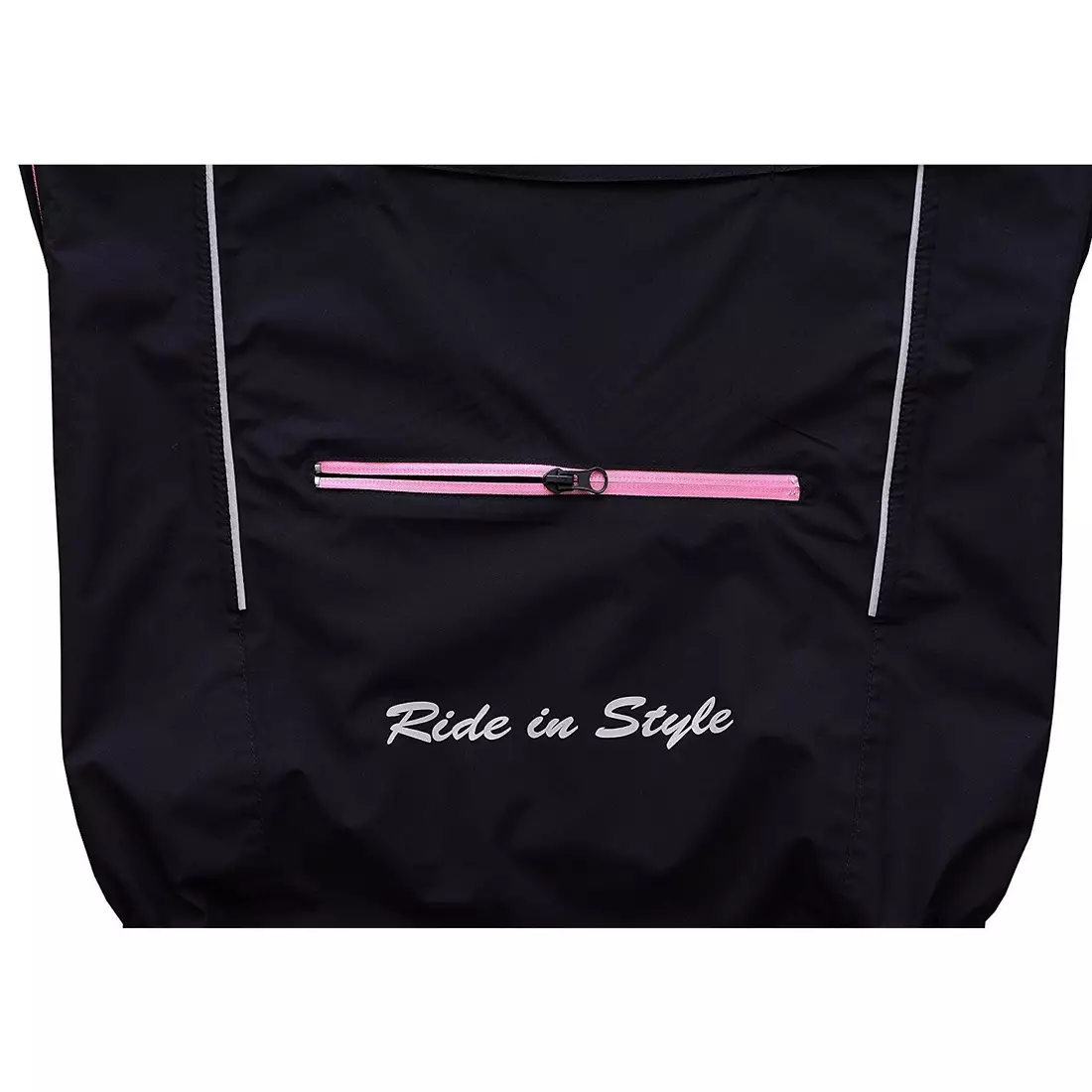 FDX 1410 Geacă de ciclism impermeabilă pentru femei, impermeabilă, negru-roz