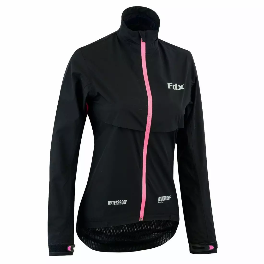FDX 1410 Geacă de ciclism impermeabilă pentru femei, impermeabilă, negru-roz