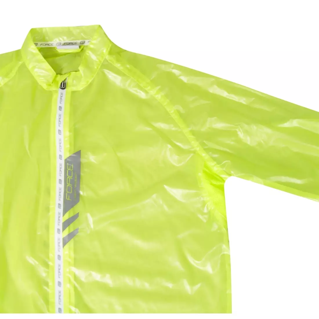 FORCE SLIM jachetă de ploaie pentru ciclism pentru bărbați, fluor galben